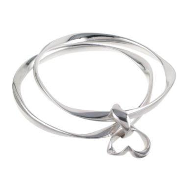 Eternal Silver double heart bangle - Product number 6482635