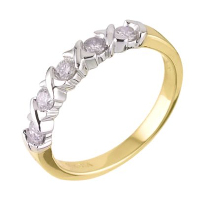 18ct Two Colour Gold Third Carat Diamond Ring - Product number 6484077