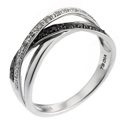 Noir Diamonds 9ct White Gold Black and White Diamond Set