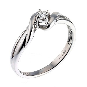 9ct White Gold Diamond Solitaire Twist Ring9ct White Gold Diamond Solitaire Twist Ring