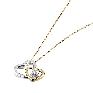9ct Yellow Gold Diamond Twin Heart Pendant9ct Yellow Gold Diamond Twin Heart Pendant