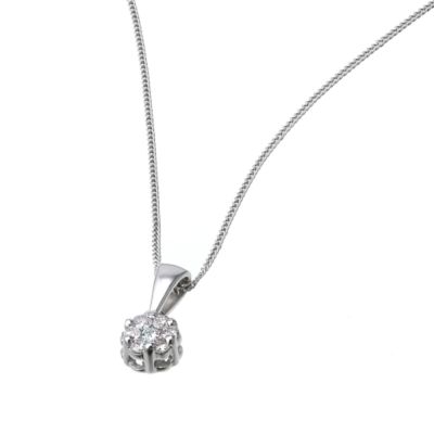 9ct White Gold 15pt Diamond Pendant - Product number 6486746