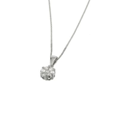 9ct White Gold Quarter Carat Diamond Pendant - Product number 6486762