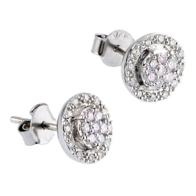 9ct White Gold Third Carat Diamond Pave Stud Earrings - Product number 6489419
