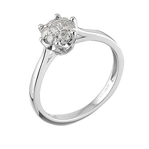 9ct White Gold Third Carat Diamond Cluster Ring9ct White Gold Third Carat Diamond Cluster Ring