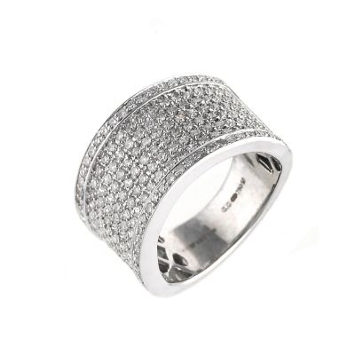 18ct white gold one carat pave set diamond ring - Product number 6493491
