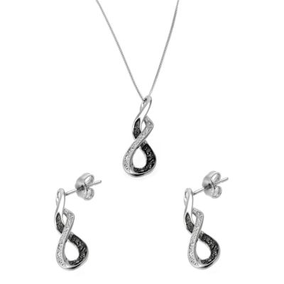 9ct White Gold Black And White Diamond Jewellery