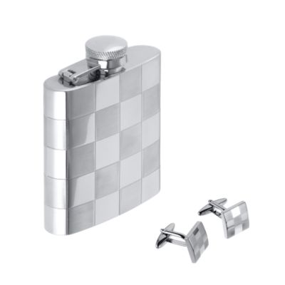 Hipflask and Cufflinks Set