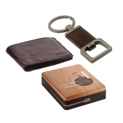 Fossil Brown Leather Wallet and Bottle Opener Gift Set - Product number 6500021