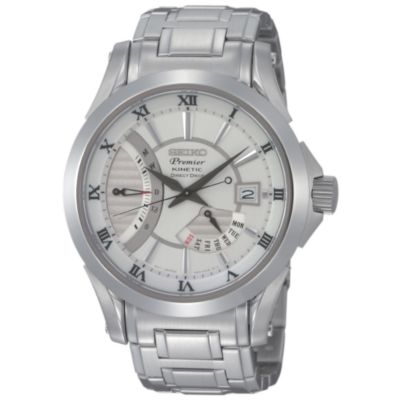 Seiko Premier Kinetic Perpetual men's stainless steel bracelet watch - Product number 6504418