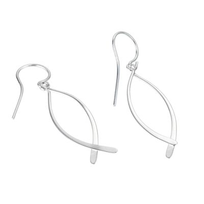 Sterling Silver Drop Fish Earrings - Product number 6506267