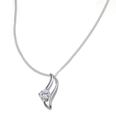 Sterling Silver Cubic Zirconia Open Wave