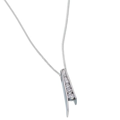 Sterling Silver 16" Graduated Cubic Zirconia Drop Pendant - Product number 6506313