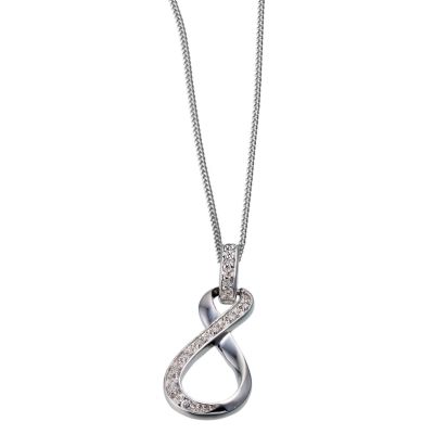 Sterling Silver Cubic Zirconia Figure of Eight 18" Pendant - Product number 6506321