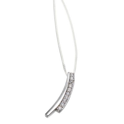 sterling Silver Cubic Zirconia Split Curve