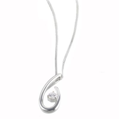 Sterling Silver 18" Cubic Zirconia Hook Pendant - Product number 6506437