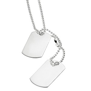 sterling Silver 22 Double Dog Tag Pendant