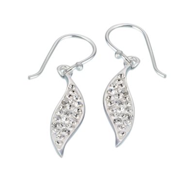 Sterling Silver Crystal Curve Earrings - Product number 6506631