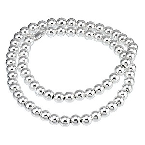 Glamour Bead Sterling Silver 17` Necklace