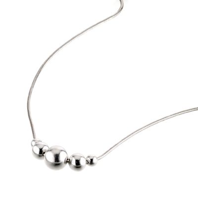 H Samuel Sterling Silver 5 Bead Necklace