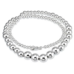 Unbranded Glamour Beads Sterling Silver Graded Necklace