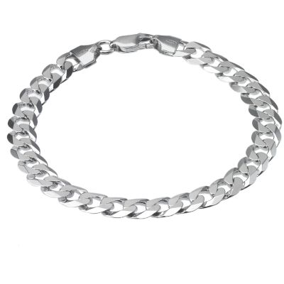 Sterling Silver Flat Curb Bracelet 8.5'