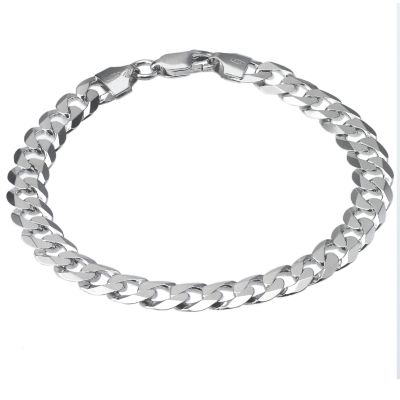 Sterling Silver Flat Curb Bracelet 8.25'