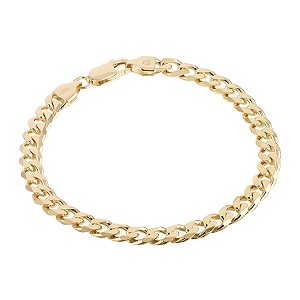 sterling Silver Gold Plated 6mm Curb Bracelet