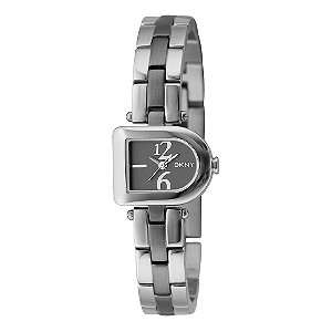 DKNY Ladies`Gunmetal D Dial Stainless Steel Bracelet Watch