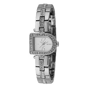 DKNY Ladies`Stone Set D Dial Stainless Steel Bracelet Watch