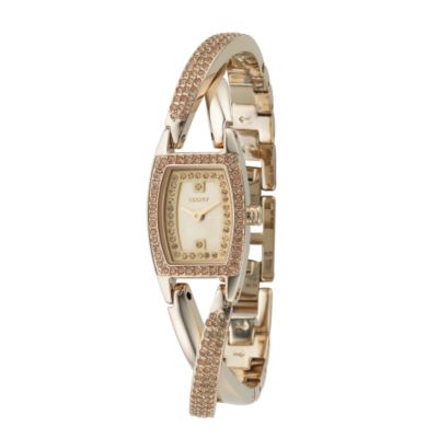 DKNY Ladies' Stone Set Gold Plated Twist Bracelet Watch - Product number 6509894