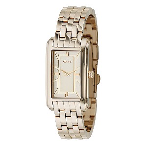 DKNY Ladies`Gold Plated Rectangular Dial Bracelet Watch