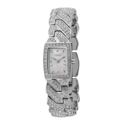 DKNY Ladies`Stone Set Plait Bracelet Watch