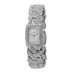 Ladies`Stone Set Plait Bracelet Watch