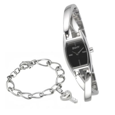 DKNY Ladies' Semi Bangle Watch and Charm Bracelet Set - Product number 6509967