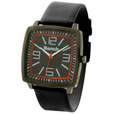 Bench Men's Square Dial Black Leather Strap Watch - Product number 6509975