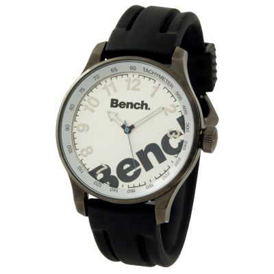 Bench Men's Silver Round Dial Black Strap Watch - Product number 6510078