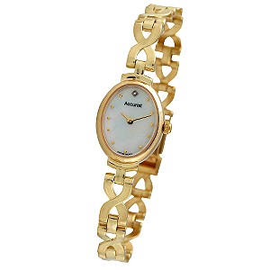 Accurist Gold Ladies 9ct Gold Kiss Link
