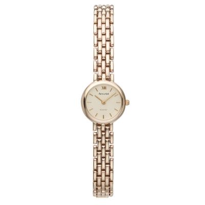 Gold Ladies 9ct Gold Cream Dial