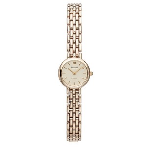 Accurist Gold Ladies`9ct Gold Cream Dial Bracelet Watch