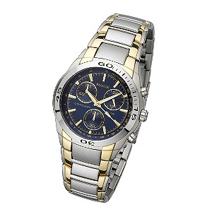 Men` Chronograph Blue Dial Bracelet Watch