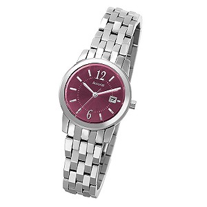 Accurist Ladies`Burgundy Dial Bracelet Watch