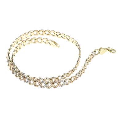 9ct White Rose and Yellow Gold Heart Link Necklace - Product number 6510469