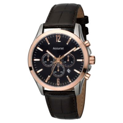 Men` Rose Chronograph Strap Watch