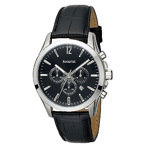 Accurist Men` Stainless Steel Chronograph Strap Watch
