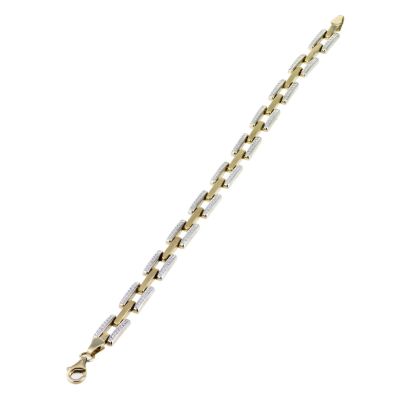 9ct Two Colour Gold Diamond Cut Bracelet