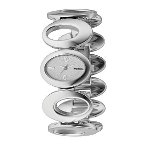 Fossil Ladies`Stainless Steel Oval Link Bracelet Watch