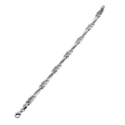 9ct White Gold Matt and Polished Kiss Bracelet - Product number 6511686