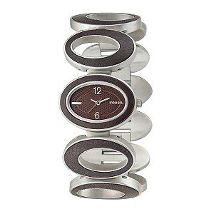 Fossil Ladies`Oval Link Stainless Steel Bracelet Watch