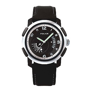 Police Charger Men` Black Dial Strap Watch